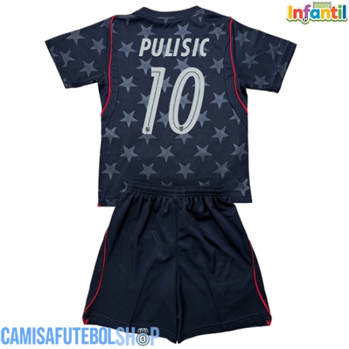Camisa de time de futebol Estados Unidos Christian Pulisic #10 Replicas 2º Equipamento Infantil Mundo 2026 Manga Curta (+ Calças curtas)